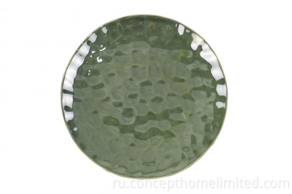 Reactive Glazed Stoneware Dinner Set In Green Ch22067 G11 2